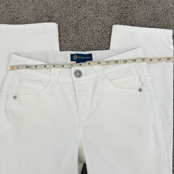 Democracy Jeans Womens 8 White Ab Solution Straight Leg Slimming Stretch Denim - Picture 4 of 6